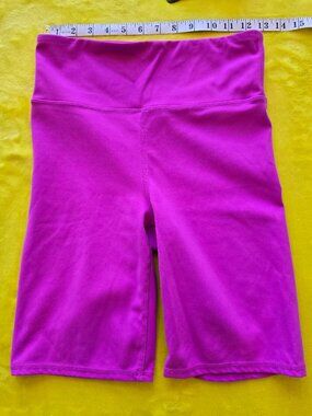 GapFit Gap XL High Rise Studio Sky High Bike Shorts Purple Pink 8" Inseam